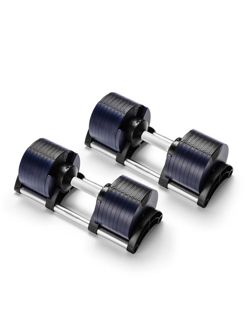 NÜOBELL 232 adjustable dumbbell in Marine blue, space-saving and versatile for home strength training.
